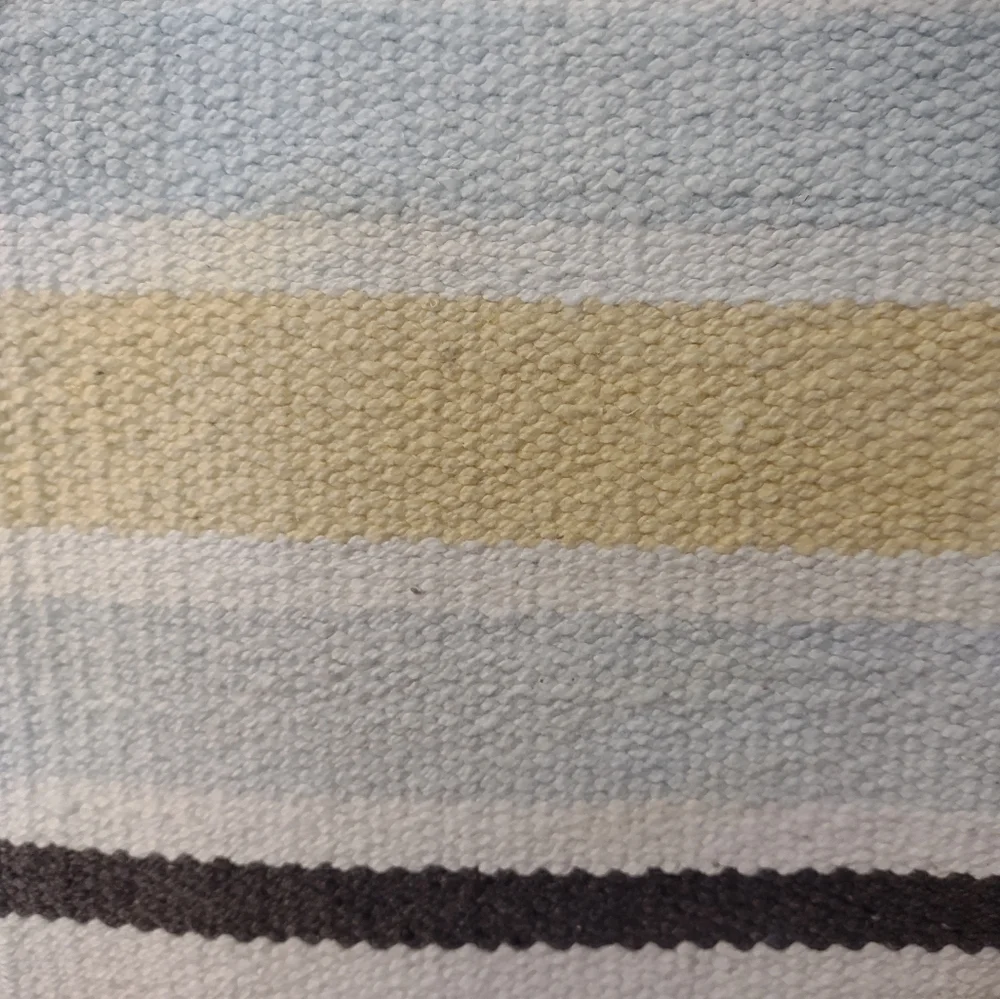 Lot of 2 Stripe 100% Cotton Rug Multicolor Reversible 18